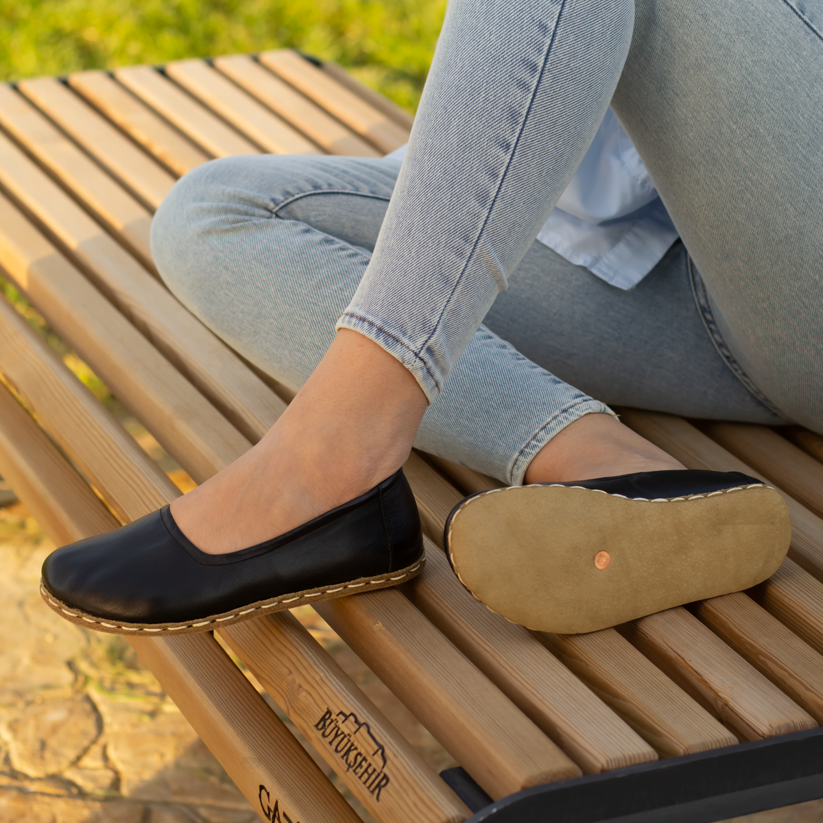 Kadın Siyah Babet Barefoot Ayakkabı, 4. fotoğraf
