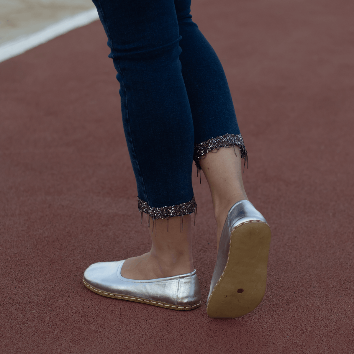 Kadın Silver Babet Barefoot Ayakkabı, 5. fotoğraf