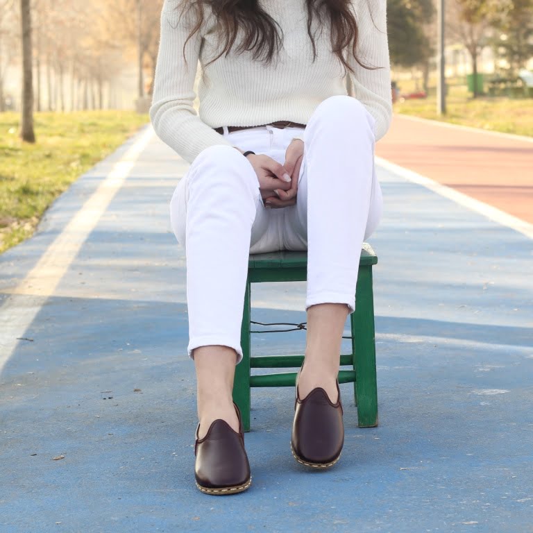 Kadın Ayakkabı Düz Yemeni Koyu Kahve - Görsel 5