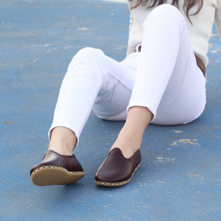 Kadın Ayakkabı Düz Yemeni Koyu Kahve - Görsel 4