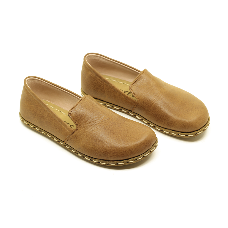 El Yapımı Barefoot Yalınayak Erkek Deri Taylan Model, Mat Kahve - Görsel 3